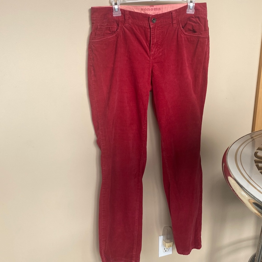 Ladies red corduroys